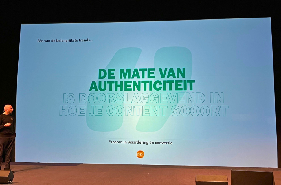 Frank Watching de mate van authenticiteit. Evenement dat gaat over social media trends.