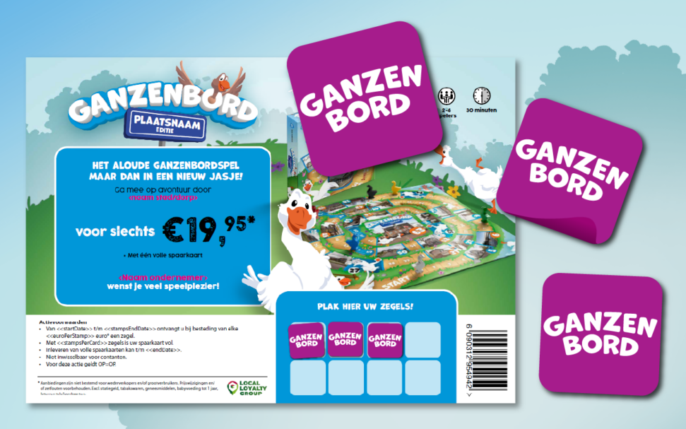 Spaarcampagnes. zegels, Ganzenbord,